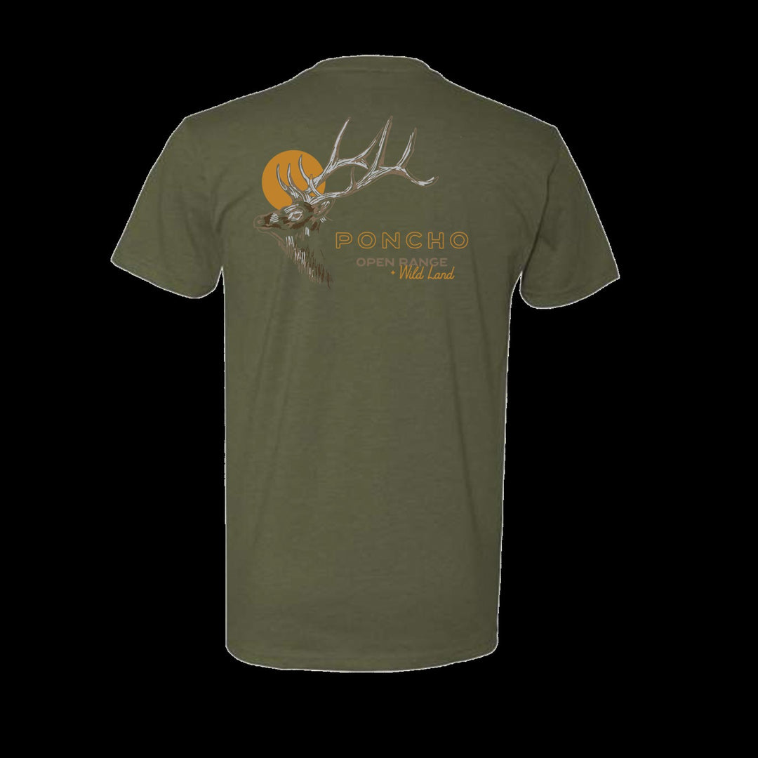 Poncho Elk and Moon T-Shirt