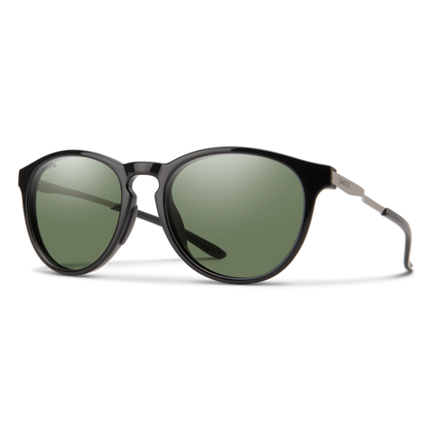 Smith Wander Black Frame l ChromaPop Polarized Grey Green Lens