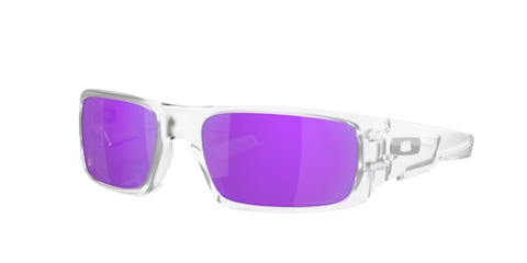 Oakley Crankshaft Matte Clear Frame l Violet Iridium Polarized Lens