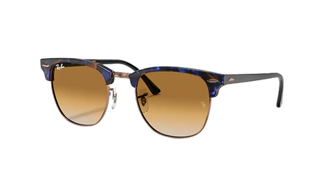 Ray-Ban Clubmaster Spotted Brown/Blue Frame l Clear Gradient Brown Lens