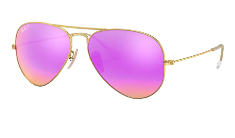Ray-Ban Aviator Large Metal Matte Arista Frame l Brown Mirror Fucsia Lens