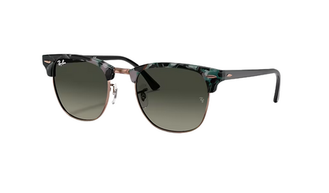 Ray-Ban Clubmaster Spotted Grey/Green Frame l Light Grey Gradient Dark Green Lens