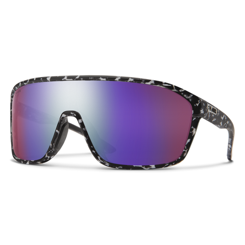 Smith Boomtown Matte Black Marble Frame l ChromaPop Polarized Violet Mirror Lens