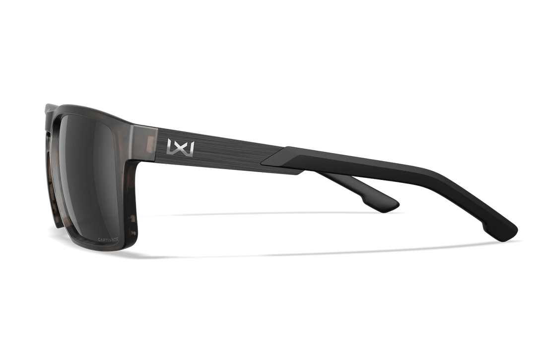 Wiley X Apex AC6AX05 Matte Tortoise Brown Frame | Captivate Polarized Black Mirror Lens