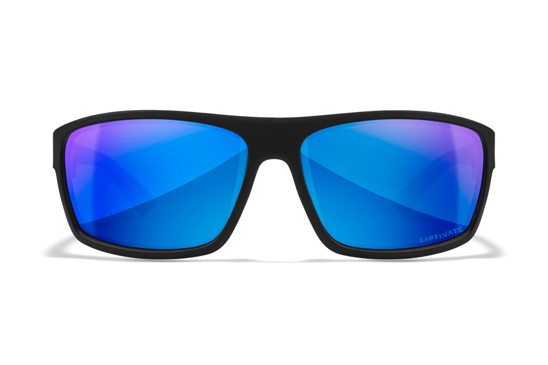 Wiley X Peak XL ACPEA19XL Matte Black Frame | Captivate Polarized Blue Mirror