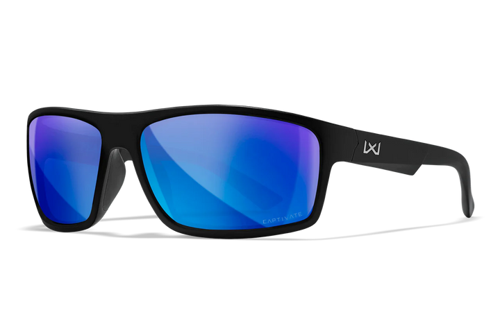 Wiley X Peak XL ACPEA19XL Matte Black Frame | Captivate Polarized Blue Mirror