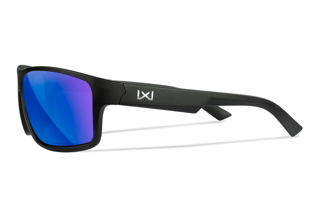 Wiley X Peak XL ACPEA19XL Matte Black Frame | Captivate Polarized Blue Mirror