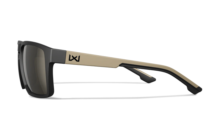 Wiley X Founder AC6FND04 Matte Black/Tan Frame | Captivate Tungsten Mirror Lens