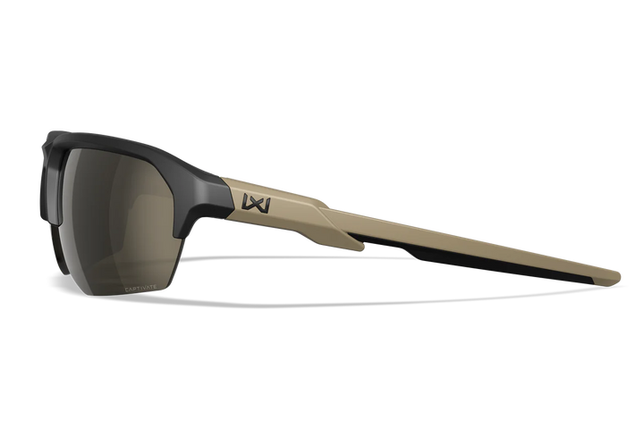 Wiley X Jakl CHJKL04 Matte Black And Tan Frame | Captivate Non-Polarized Tungsten Mirror Lens