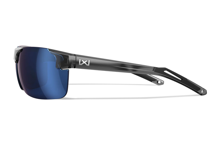 Wiley X Prime ACPRM09 Gloss Crystal Grey Frame | Captivate Polarized Blue Mirror Lens