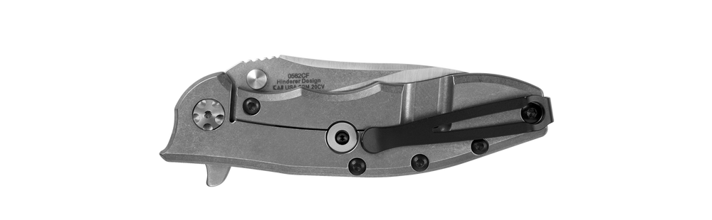 Zero Tolerance 0562CF Hinderer Folding Knife - clip side, closed