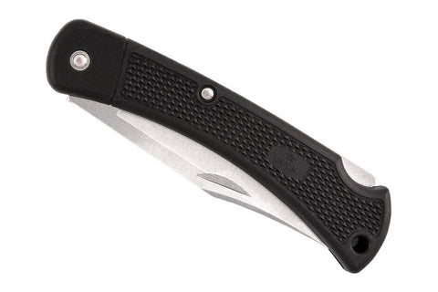 Buck Knives 110 Folding Hunter LT 0100BKSLT-B Black One-Piece Handle | Tumbled Stainless Steel Blade