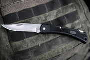 Buck Knives 110 Folding Hunter LT 0100BKSLT-B Black One-Piece Handle | Tumbled Stainless Steel Blade