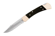 Buck Knives 110 Folding Hunter 0110BRS-B Genuine Ebony and Brass Handle | Satin Stainless Steel Blade