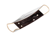 Buck Knives 110 Folding Hunter 0110BRSFG-B Genuine Ebony and Brass Handle | Satin Stainless Steel Blade