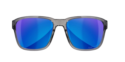 Wiley X Trek AC6TRK09 Gloss Crystal Dark Grey Frame | Captivate Polarized Blue Mirror Lens