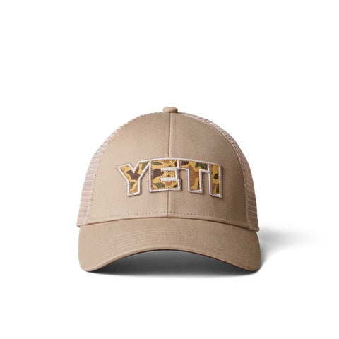 YETI Camo Logo Badge Trucker Hat