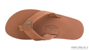 Rainbow Sandals Men's Single Layer Classic Leather with Arch Support 1" Strap