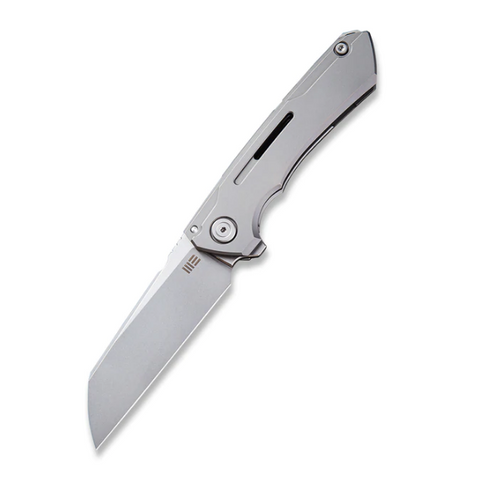 WE KNIFE Mini Buster Flipper Knife 2003A Grey Titanium Handle | Polished Bead Blaster CPM 20CV Blade