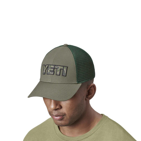 YETI Camo Logo Badge Trucker Hat