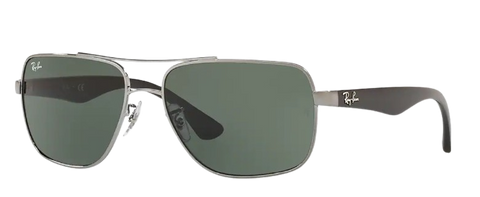 Ray-Ban RB3483 Gunmetal Frame | Dark Green Lens