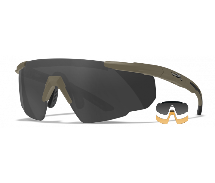 Wiley X Saber Advanced 308T Matte Tan 499 Frame | Grey/Clear/Light Rust Lens