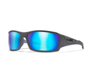 Wiley X Twisted SSTWI09 Matte Grey Frame | Captivate Polarized Blue Mirror Lens