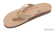 Rainbow Sandals Women's The Willow – Double Layer Arch Support Premier Leather with Inset Double Braided 3/4” Medium Strap