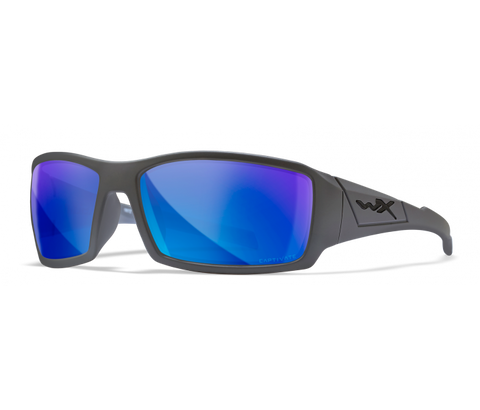 Wiley X Twisted SSTWI09 Matte Grey Frame | Captivate Polarized Blue Mirror Lens