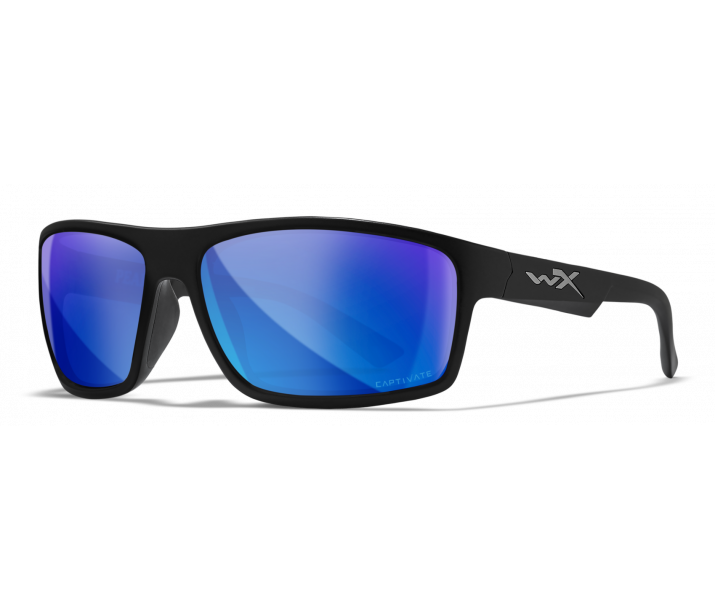 Wiley X Peak ACPEA19 Matte Black Frame | Captivate Polarized Blue Mirror Lens
